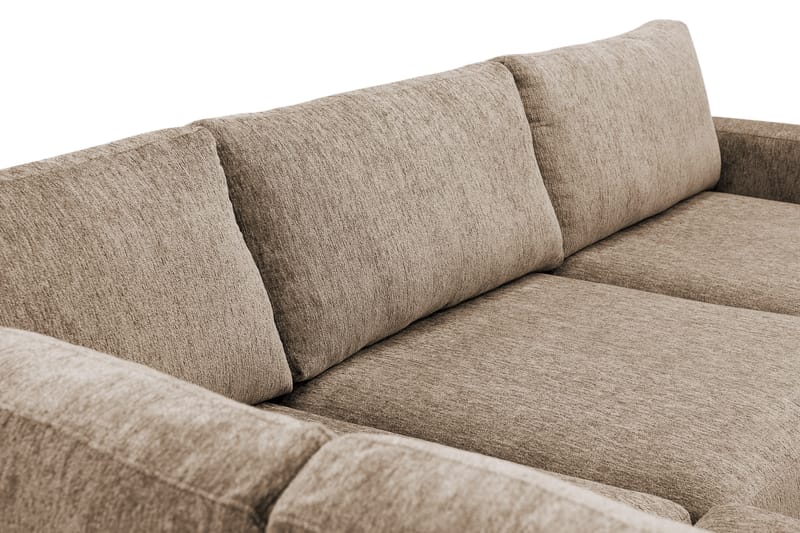Scandi Dyb 4-personers sofa med venstrevendt chaiselong i chenille - Mørk beige - Møbler - Sofaer - Sofa med chaiselong