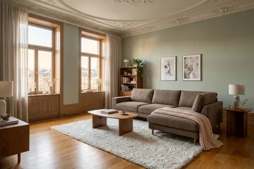 Scandi Dyb 4-personers sofa med højrevendt chaiselong i Jernbanefløjl - Brun - Møbler - Sofaer - Sofa med chaiselong