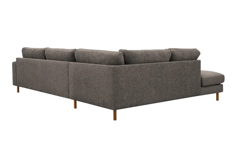 Scandi Dyb 4-personers sofa med venstrevendt chaiselong i chenille - Grå - Møbler - Sofaer - Sofa med chaiselong