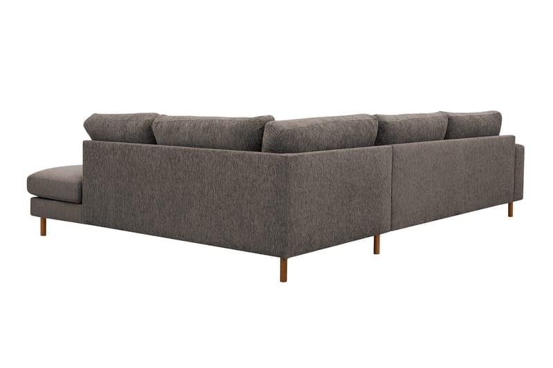 Scandi Dyb 4-personers sofa med højrevendt chaiselong i chenille - Grå - Møbler - Sofaer - Sofa med chaiselong