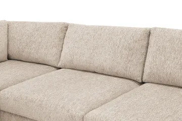 Scandi Dyb 4-personers sofa med venstrevendt chaiselong i chenille - Beige - Møbler - Sofaer - Sofa med chaiselong