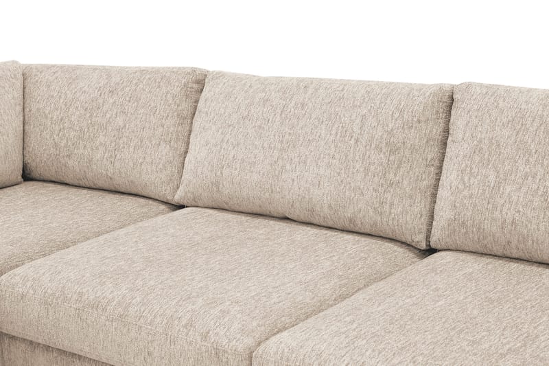 Scandi Dyb 4-personers sofa med venstrevendt chaiselong i chenille - Beige - Møbler - Sofaer - Sofa med chaiselong