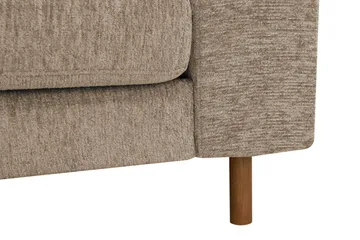 Scandi Dyb 4-personers sofa med venstrevendt chaiselong i chenille - Mørk beige - Møbler - Sofaer - Sofa med chaiselong