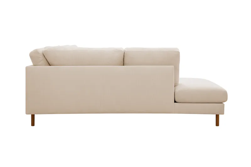Scandi Dyb 4-personers sofa med venstrevendt chaiselong i Jernbanefløjl - Beige - Møbler - Sofaer - Sofa med chaiselong