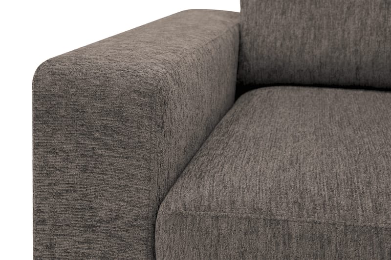 Scandi Dyb 4-personers sofa med højrevendt chaiselong i chenille - Grå - Møbler - Sofaer - Sofa med chaiselong