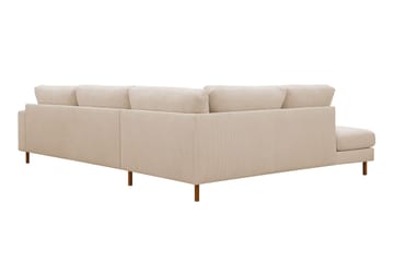 Scandi Dyb 4-personers sofa med venstrevendt chaiselong i Jernbanefløjl - Beige - Møbler - Sofaer - Sofa med chaiselong