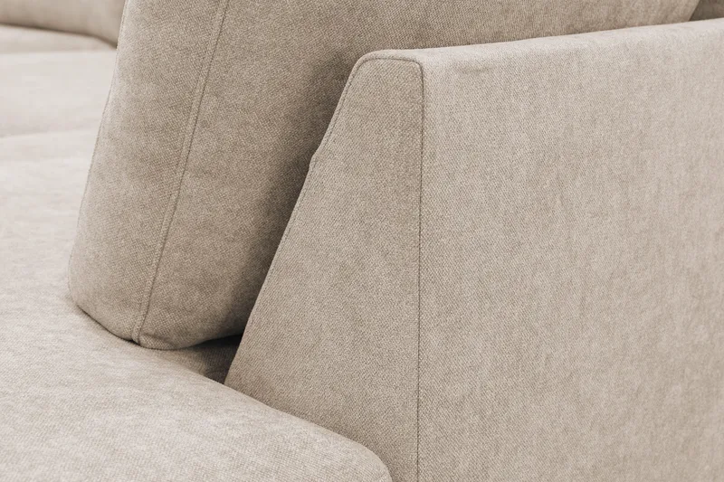 Scandi Dyb 4-personers sofa med højrevendt chaiselong i stof - Beige - Møbler - Sofaer - Sofa med chaiselong