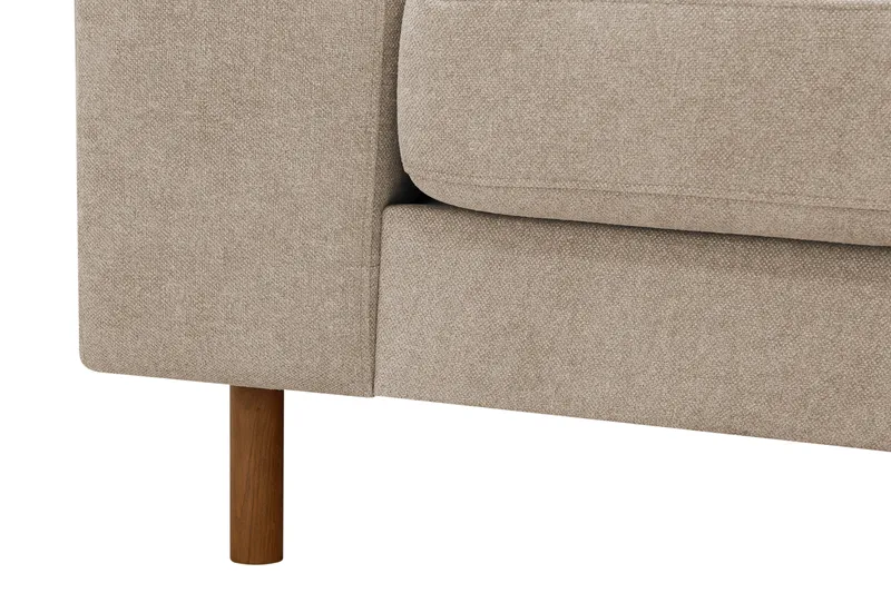 Scandi Dyb 4-personers sofa med højrevendt chaiselong i stof - Beige - Møbler - Sofaer - Sofa med chaiselong
