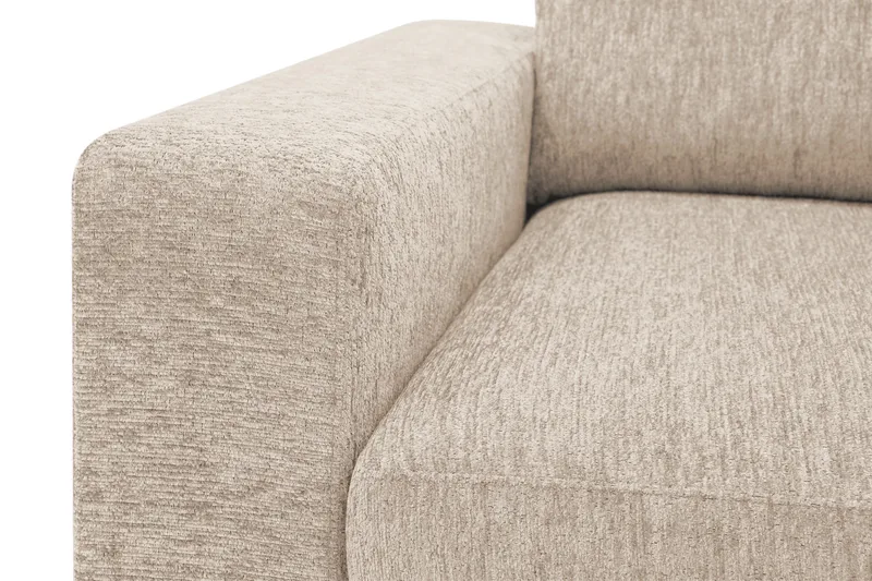 Scandi Dyb 4-personers sofa med højrevendt chaiselong i chenille - Beige - Møbler - Sofaer - Sofa med chaiselong