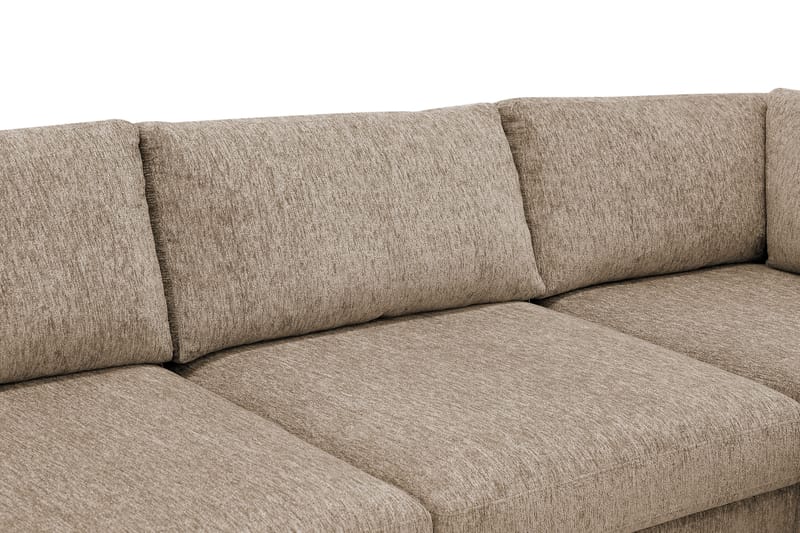 Scandi Dyb 4-personers sofa med højrevendt chaiselong i chenille - Mørk beige - Møbler - Sofaer - Sofa med chaiselong