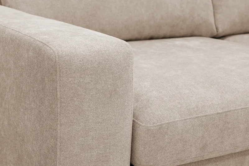 Scandi Dyb 4-personers sofa med højrevendt chaiselong i stof - Beige - Møbler - Sofaer - Sofa med chaiselong