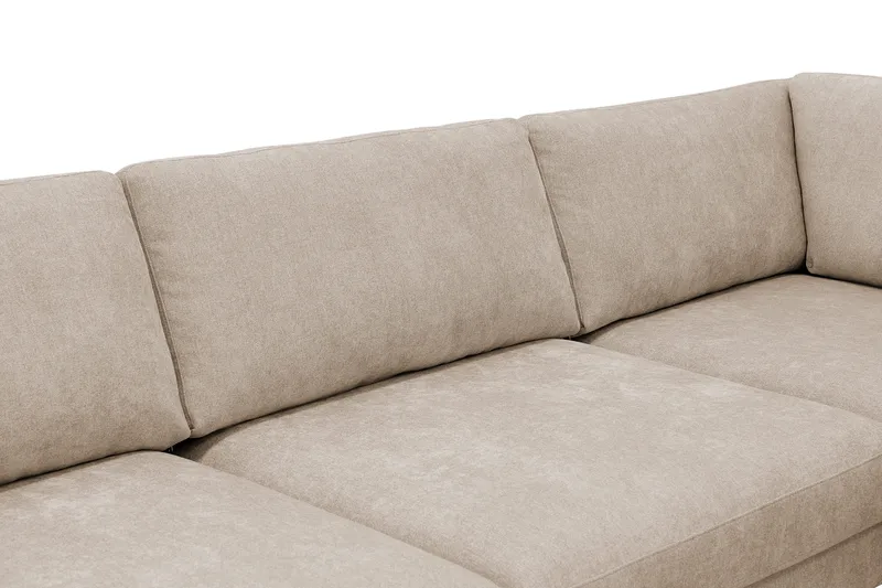 Scandi Dyb 4-personers sofa med højrevendt chaiselong i stof - Beige - Møbler - Sofaer - Sofa med chaiselong