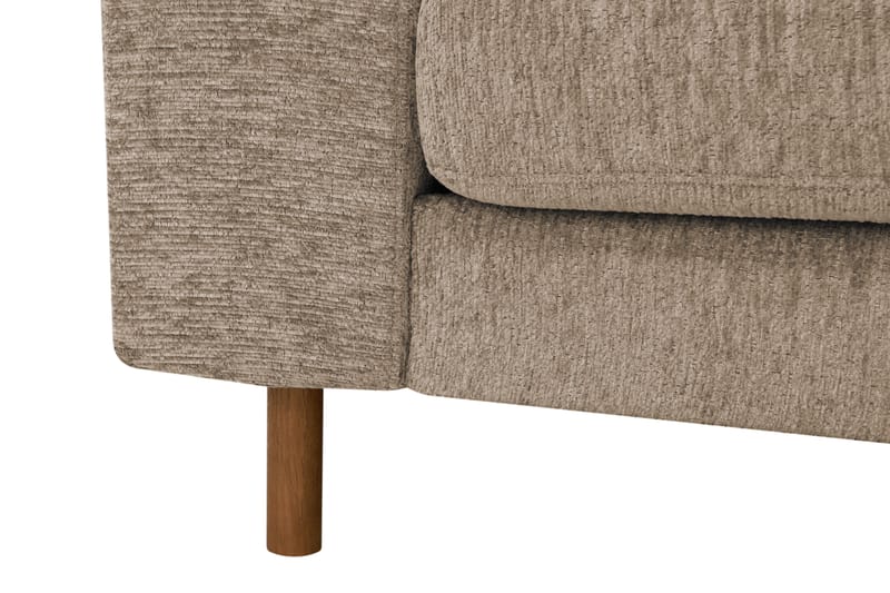 Scandi Dyb 4-personers sofa med højrevendt chaiselong i chenille - Mørk beige - Møbler - Sofaer - Sofa med chaiselong