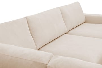 Scandi Dyb 4-personers sofa med venstrevendt chaiselong i Jernbanefløjl - Beige - Møbler - Sofaer - Sofa med chaiselong