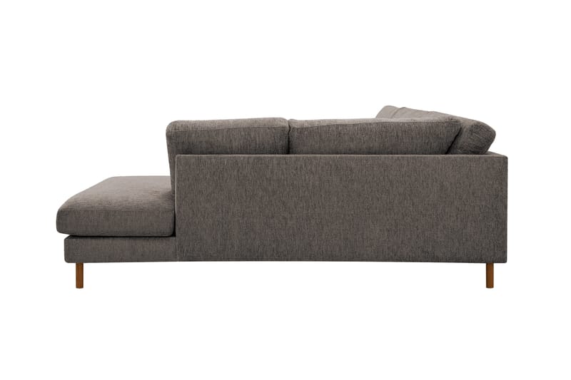 Scandi Dyb 4-personers sofa med højrevendt chaiselong i chenille - Grå - Møbler - Sofaer - Sofa med chaiselong