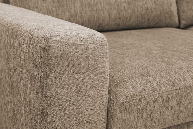 Scandi Dyb 4-personers sofa med højrevendt chaiselong i chenille - Mørk beige - Møbler - Sofaer - Sofa med chaiselong