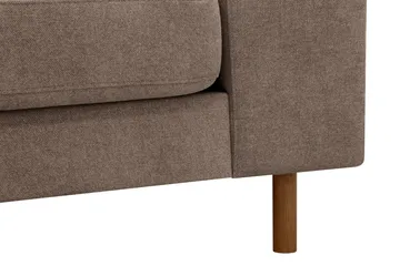 Scandi Dyb 4-personers sofa med venstrevendt chaiselong i stof - Mørkebrun - Møbler - Sofaer - Sofa med chaiselong