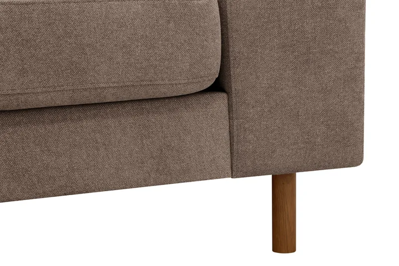 Scandi Dyb 4-personers sofa med venstrevendt chaiselong i stof - Mørkebrun - Møbler - Sofaer - Sofa med chaiselong