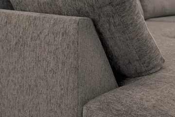 Scandi Dyb 4-personers sofa med venstrevendt chaiselong i chenille - Grå - Møbler - Sofaer - Sofa med chaiselong