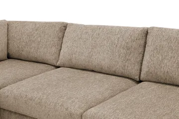 Scandi Dyb 4-personers sofa med venstrevendt chaiselong i chenille - Mørk beige - Møbler - Sofaer - Sofa med chaiselong