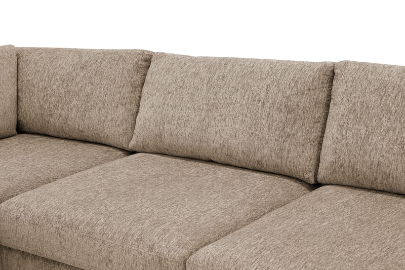 Scandi Dyb 4-personers sofa med venstrevendt chaiselong i chenille - Mørk beige - Møbler - Sofaer - Sofa med chaiselong