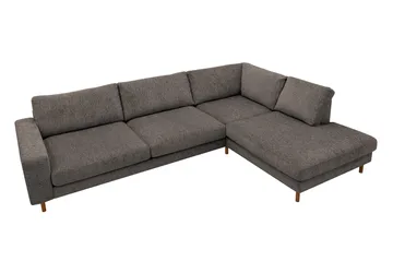 Scandi Dyb 4-personers sofa med højrevendt chaiselong i chenille - Grå - Møbler - Sofaer - Sofa med chaiselong