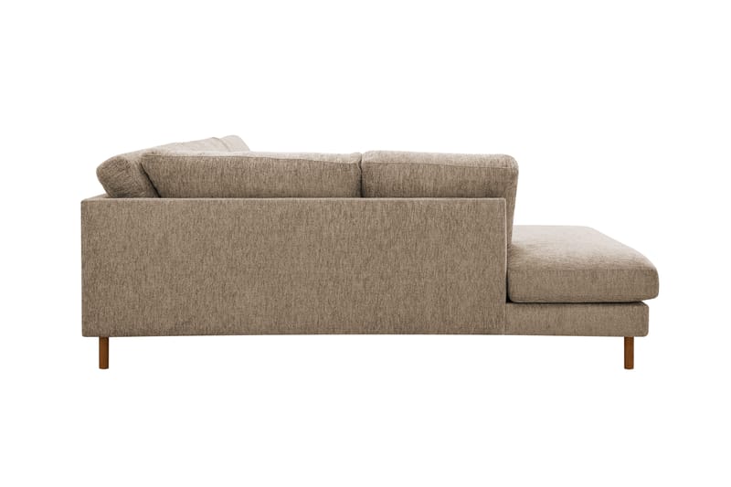 Scandi Dyb 4-personers sofa med venstrevendt chaiselong i chenille - Mørk beige - Møbler - Sofaer - Sofa med chaiselong
