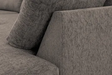 Scandi Dyb 4-personers sofa med højrevendt chaiselong i chenille - Grå - Møbler - Sofaer - Sofa med chaiselong
