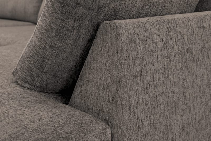 Scandi Dyb 4-personers sofa med højrevendt chaiselong i chenille - Grå - Møbler - Sofaer - Sofa med chaiselong