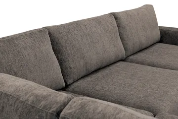 Scandi Dyb 4-personers sofa med venstrevendt chaiselong i chenille - Grå - Møbler - Sofaer - Sofa med chaiselong