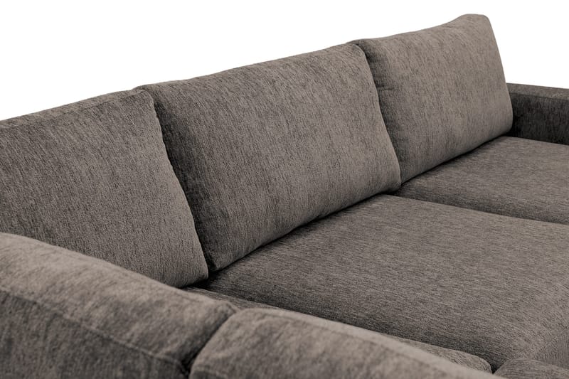 Scandi Dyb 4-personers sofa med venstrevendt chaiselong i chenille - Grå - Møbler - Sofaer - Sofa med chaiselong