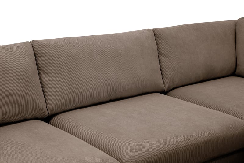 Scandi Dyb 4-personers sofa med højrevendt chaiselong i Jernbanefløjl - Brun - Møbler - Sofaer - Sofa med chaiselong