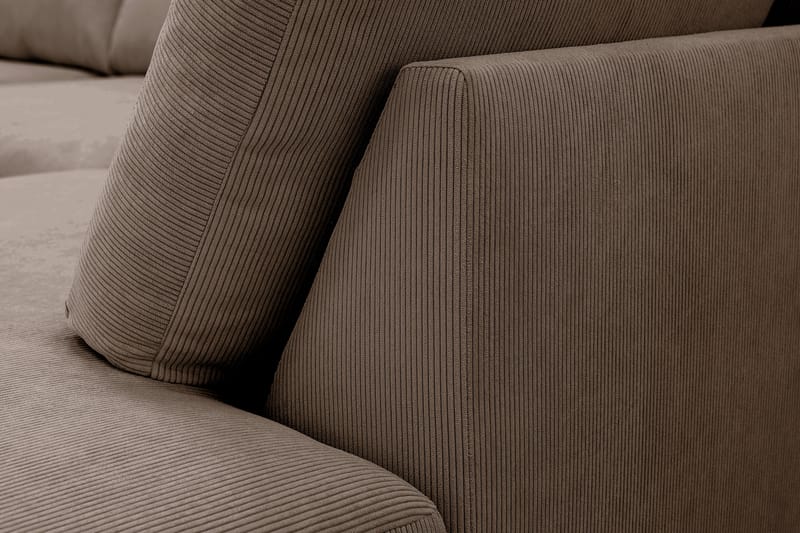 Scandi Dyb 4-personers sofa med højrevendt chaiselong i Jernbanefløjl - Brun - Møbler - Sofaer - Sofa med chaiselong