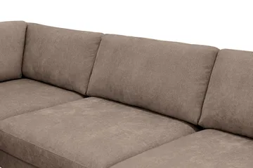 Scandi Dyb 4-personers sofa med venstrevendt chaiselong i stof - Mørkebrun - Møbler - Sofaer - Sofa med chaiselong