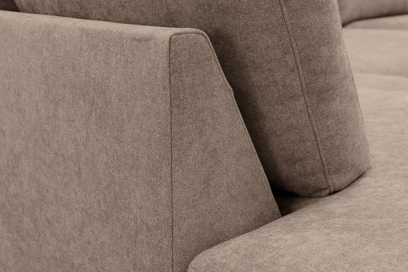 Scandi Dyb 4-personers sofa med venstrevendt chaiselong i stof - Mørkebrun - Møbler - Sofaer - Sofa med chaiselong
