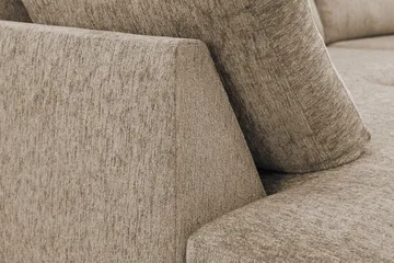 Scandi Dyb 4-personers sofa med venstrevendt chaiselong i chenille - Mørk beige - Møbler - Sofaer - Sofa med chaiselong