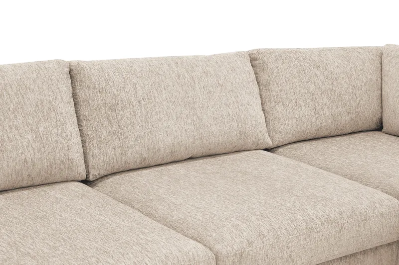 Scandi Dyb 4-personers sofa med højrevendt chaiselong i chenille - Beige - Møbler - Sofaer - Sofa med chaiselong