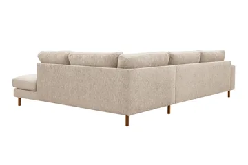 Scandi Dyb 4-personers sofa med højrevendt chaiselong i chenille - Beige - Møbler - Sofaer - Sofa med chaiselong