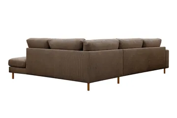 Scandi Dyb 4-personers sofa med højrevendt chaiselong i Jernbanefløjl - Brun - Møbler - Sofaer - Sofa med chaiselong
