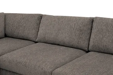 Scandi Dyb 4-personers sofa med venstrevendt chaiselong i chenille - Grå - Møbler - Sofaer - Sofa med chaiselong