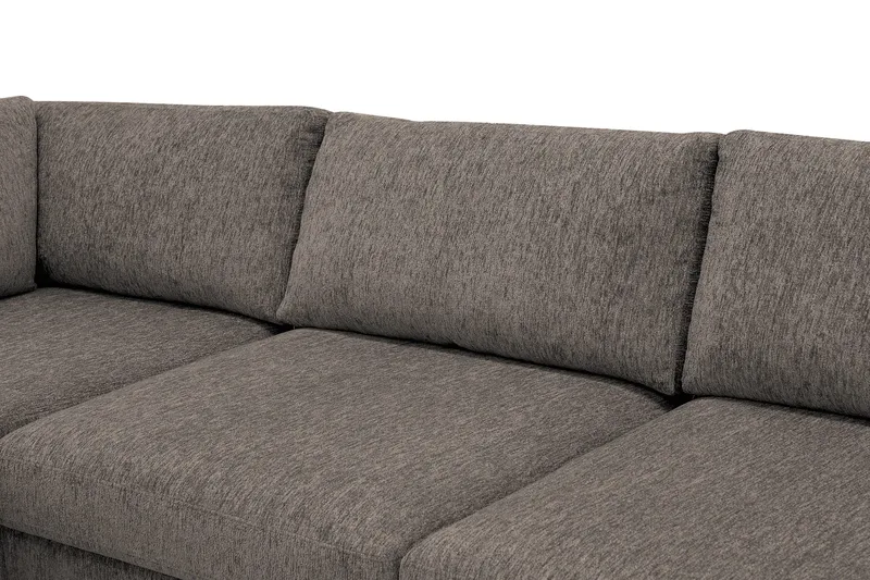 Scandi Dyb 4-personers sofa med venstrevendt chaiselong i chenille - Grå - Møbler - Sofaer - Sofa med chaiselong