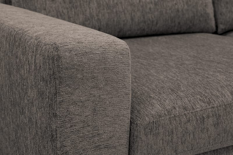 Scandi Dyb 4-personers sofa med højrevendt chaiselong i chenille - Grå - Møbler - Sofaer - Sofa med chaiselong