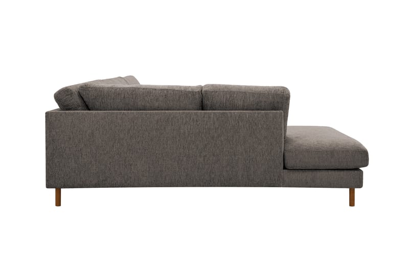 Scandi Dyb 4-personers sofa med venstrevendt chaiselong i chenille - Grå - Møbler - Sofaer - Sofa med chaiselong