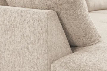 Scandi Dyb 4-personers sofa med venstrevendt chaiselong i chenille - Beige - Møbler - Sofaer - Sofa med chaiselong