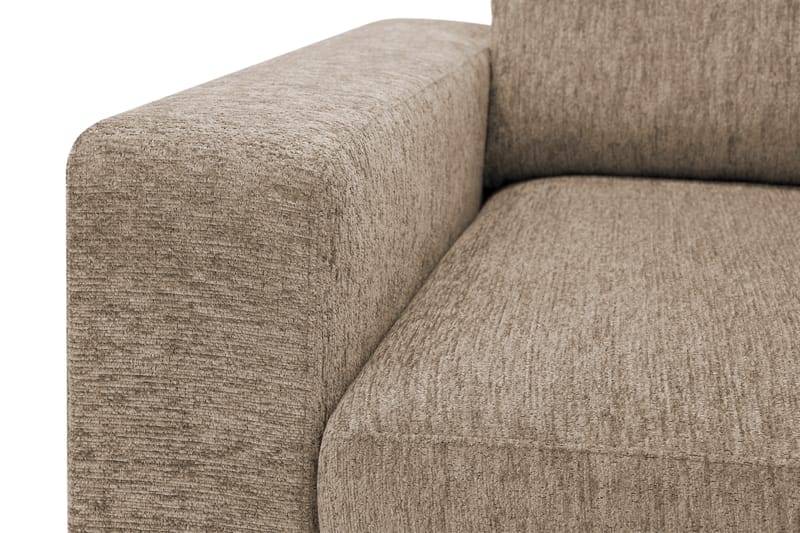 Scandi Dyb 4-personers sofa med højrevendt chaiselong i chenille - Mørk beige - Møbler - Sofaer - Sofa med chaiselong