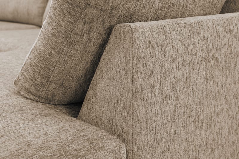 Scandi Dyb 4-personers sofa med højrevendt chaiselong i chenille - Mørk beige - Møbler - Sofaer - Sofa med chaiselong