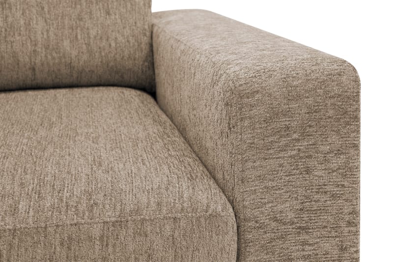 Scandi Dyb 4-personers sofa med venstrevendt chaiselong i chenille - Mørk beige - Møbler - Sofaer - Sofa med chaiselong