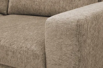 Scandi Dyb 4-personers sofa med venstrevendt chaiselong i chenille - Mørk beige - Møbler - Sofaer - Sofa med chaiselong