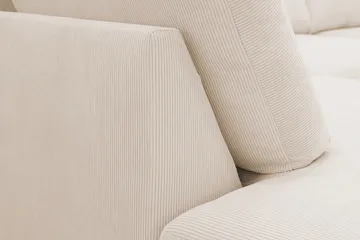 Scandi Dyb 4-personers sofa med venstrevendt chaiselong i Jernbanefløjl - Beige - Møbler - Sofaer - Sofa med chaiselong