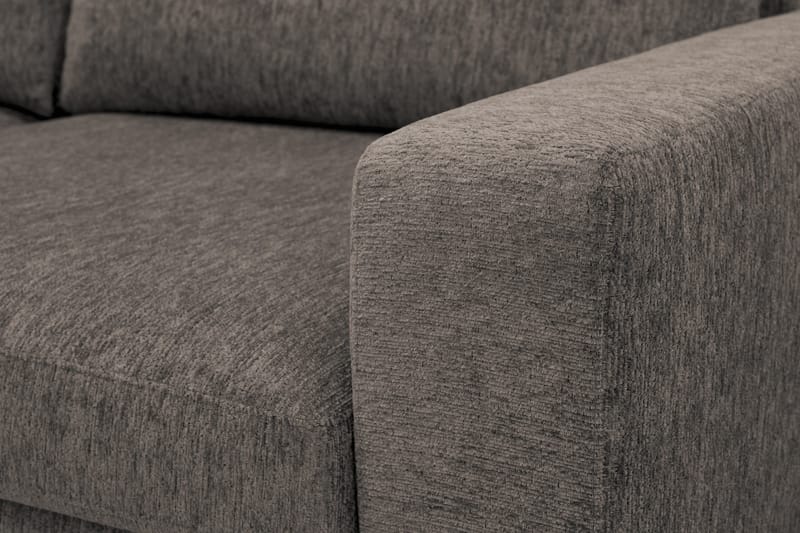 Scandi Dyb 4-personers sofa med venstrevendt chaiselong i chenille - Grå - Møbler - Sofaer - Sofa med chaiselong